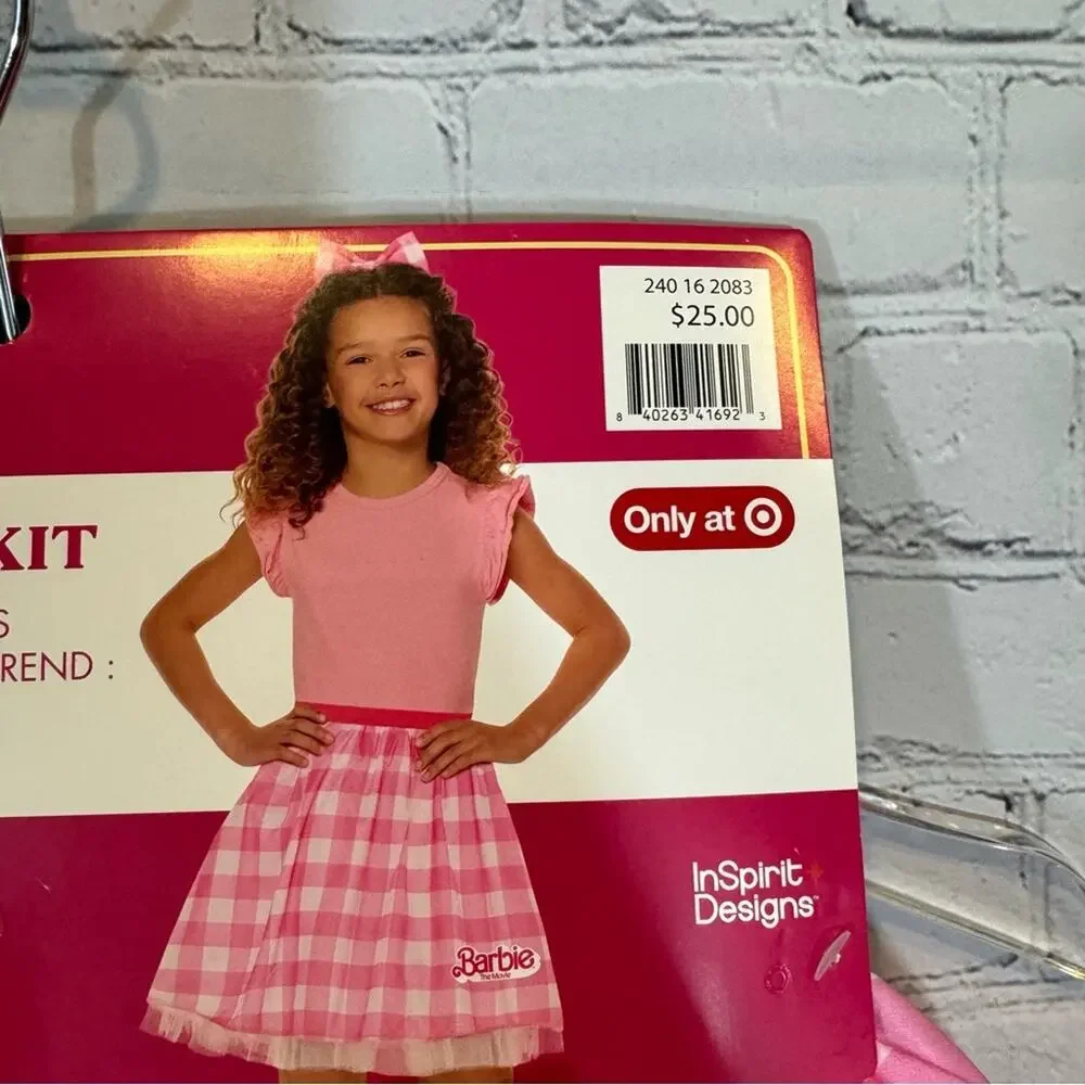 Barbie Gingham Tutu Girl’s Costume Skirt with Bow